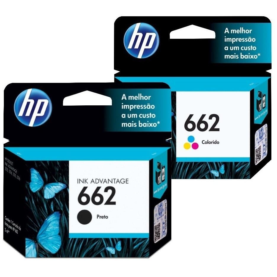 Recarga de Cartucho de Tinta HP 662 preto e colorido CZ103AB Recarga de Cartucho de Tinta HP 662 preto e colorido CZ103AB
